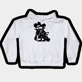 Werewolf (wild west outlaw) minimal silhouette white Kids Hoodie